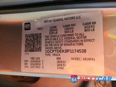 Zdjęcie 12 z 13 samochodu: 2023 CHEVROLET COLORADO Z71 VIN:1GCPTDEK8P1174538 - miniatura