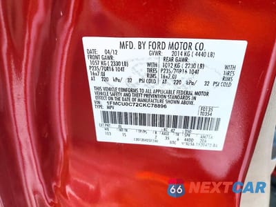 Zdjęcie 14 z 14 samochodu: 2012 FORD ESCAPE XLS VIN:1FMCU0C72CKC78896 - miniatura