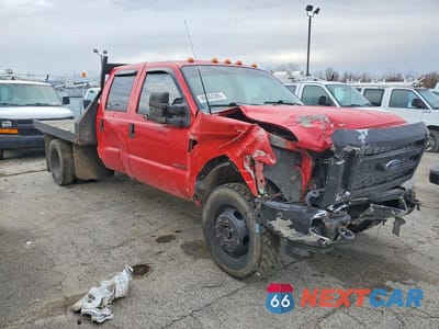 Czwarte zdjęcie samochodu z boku: 2002 FORD F350 SUPER DUTY FLATBED TRUCK VIN:1FTWW33FX2EC70305 - miniatura