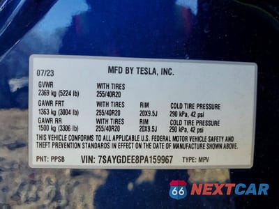 Zdjęcie 13 z 13 samochodu: 2023 TESLA MODEL Y VIN:7SAYGDEE8PA159967 - miniatura