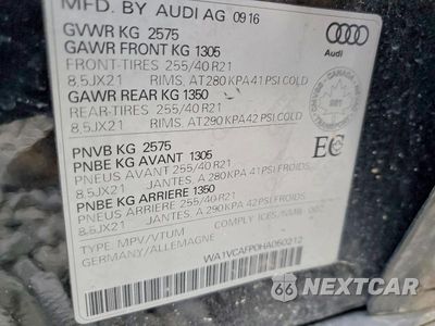 Zdjęcie 14 z 14 samochodu: 2017 AUDI SQ5 PRESTIGE VIN:WA1VCAFP0HA050212 - miniatura