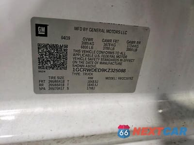 Zdjęcie 13 z 13 samochodu: 2019 CHEVROLET SILVERADO C1500 RST VIN:1GCRWDED9KZ325088 - miniatura