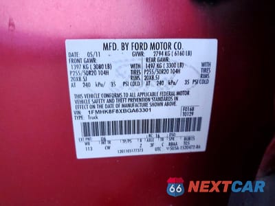 Zdjęcie 13 z 13 samochodu: 2011 FORD EXPLORER LIMITED VIN:1FMHK8F8XBGA63301 - miniatura
