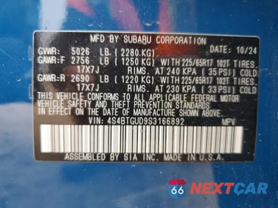 Zdjęcie 13 z 14 samochodu: 2025 SUBARU OUTBACK WILDERNESS VIN:4S4BTGUD9S3166892 - miniatura