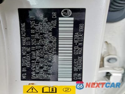 Zdjęcie 12 z 12 samochodu: 2019 LEXUS ES 350 VIN:58ABZ1B11KU031607 - miniatura