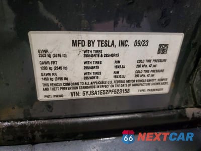 Zdjęcie 12 z 12 samochodu: 2023 TESLA MODEL S VIN:5YJSA1E52PF523158 - miniatura