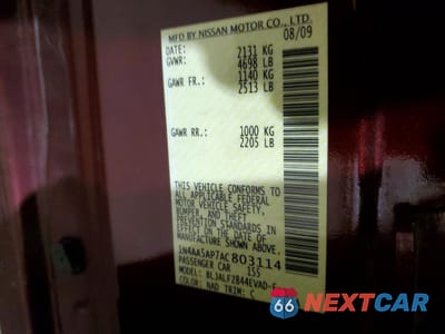 Zdjęcie 12 z 13 samochodu: 2010 NISSAN MAXIMA 3.5 S VIN:1N4AA5AP7AC803114 - miniatura