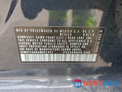 Zdjęcie 12 z 14 samochodu: 2019 VOLKSWAGEN GTI S VIN:3VW6T7AU6KM001341 - miniatura