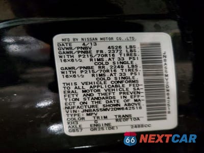 Zdjęcie 14 z 14 samochodu: 2013 NISSAN ROGUE S VIN:JN8AS5MV2DW642518 - miniatura