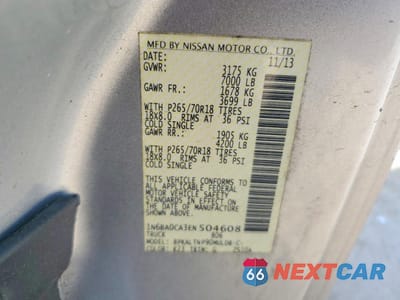 Zdjęcie 12 z 13 samochodu: 2014 NISSAN TITAN S VIN:1N6BA0CA3EN504608 - miniatura