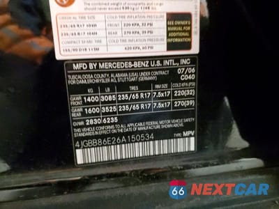 Zdjęcie 13 z 13 samochodu: 2006 MERCEDES-BENZ ML 350 VIN:4JGBB86E26A150534 - miniatura