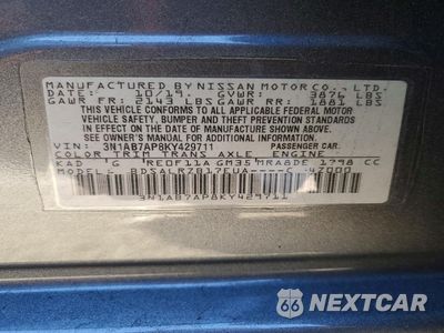 Zdjęcie 12 z 12 samochodu: 2019 NISSAN SENTRA S VIN:3N1AB7AP8KY429711 - miniatura