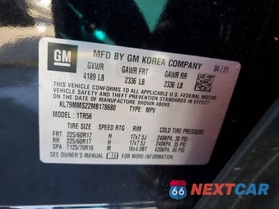 Zdjęcie 13 z 13 samochodu: 2021 CHEVROLET TRAILBLAZER LS VIN:KL79MMS22MB178680 - miniatura