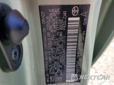 Zdjęcie 12 z 12 samochodu: 2008 TOYOTA PRIUS VIN:JTDKB20U687712372 - miniatura