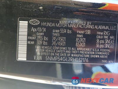 Zdjęcie 12 z 12 samochodu: 2024 HYUNDAI SANTA FE CALLIGRAPHY VIN:5NMP54GL2RH032176 - miniatura