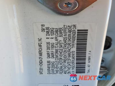 Zdjęcie 12 z 13 samochodu: 2018 HONDA ACCORD TOURING HYBRID VIN:1HGCV3F91JA014170 - miniatura