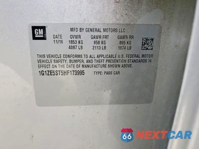 Zdjęcie 12 z 12 samochodu: 2017 CHEVROLET MALIBU LT VIN:1G1ZE5ST5HF173995 - miniatura