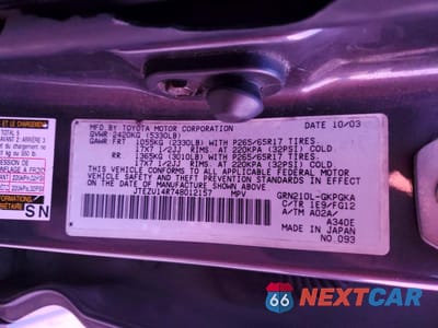 Zdjęcie 13 z 14 samochodu: 2004 TOYOTA 4RUNNER VIN:JTEZU14R748012157 - miniatura