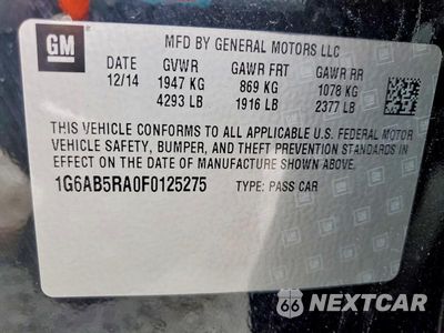 Zdjęcie 12 z 12 samochodu: 2015 CADILLAC ATS LUXURY VIN:1G6AB5RA0F0125275 - miniatura