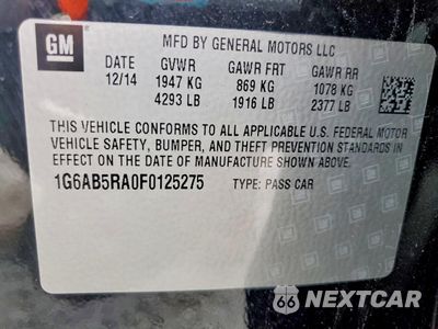 Zdjęcie 12 z 14 samochodu: 2015 CADILLAC ATS LUXURY VIN:1G6AB5RA0F0125275 - miniatura