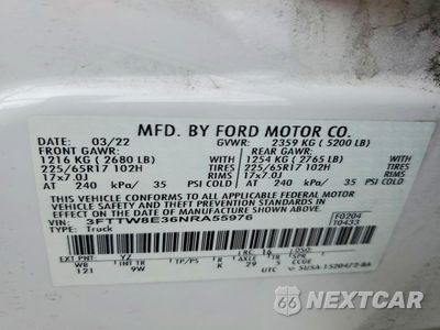 Zdjęcie 12 z 12 samochodu: 2022 FORD MAVERICK XL VIN:3FTTW8E36NRA55976 - miniatura