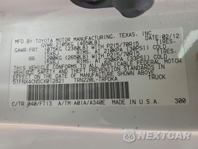 Zdjęcie 12 z 13 samochodu: 2012 TOYOTA TACOMA VIN:5TFNX4CN5CX012821 - miniatura