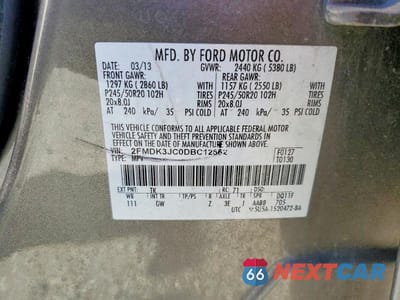 Zdjęcie 13 z 13 samochodu: 2013 FORD EDGE SEL VIN:2FMDK3JC0DBC12662 - miniatura