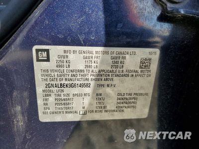 Zdjęcie 12 z 12 samochodu: 2016 CHEVROLET EQUINOX LS VIN:2GNALBEK9G6149582 - miniatura