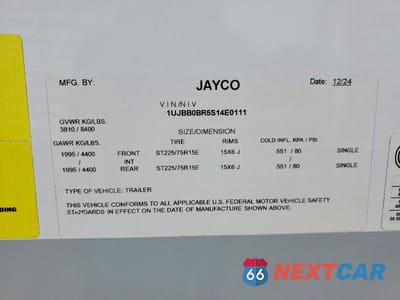 Zdjęcie 10 z 10 samochodu: 2025 JAYCO CAMPER VIN:1UJBB0BR5S14E0111 - miniatura