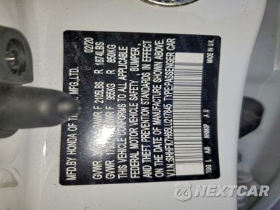 Zdjęcie 12 z 12 samochodu: 2020 HONDA CIVIC EX VIN:SHHFK7H65LU217845 - miniatura