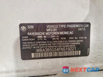 Zdjęcie 13 z 13 samochodu: 2015 BMW 3 SERIES 320 I XDRI VIN:WBA3B5G54FNS19221 - miniatura