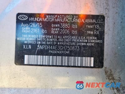 Zdjęcie 12 z 12 samochodu: 2016 HYUNDAI ELANTRA SE VIN:5NPDH4AE3GH750873 - miniatura