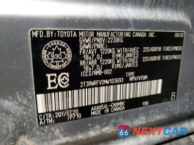 Zdjęcie 14 z 15 samochodu: 2021 TOYOTA RAV4 XLE VIN:2T3RWRFV2MW103693 - miniatura