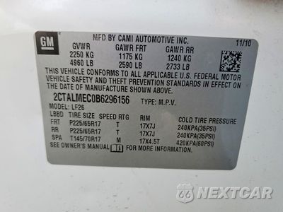 Zdjęcie 13 z 13 samochodu: 2011 GMC TERRAIN SLE VIN:2CTALMEC0B6296156 - miniatura