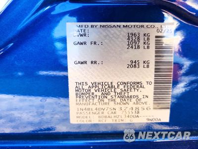 Zdjęcie 13 z 13 samochodu: 2025 NISSAN ALTIMA SV VIN:1N4BL4DV7SN374856 - miniatura