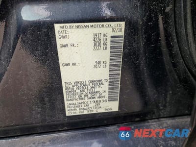 Zdjęcie 12 z 12 samochodu: 2018 NISSAN ALTIMA VIN:1N4AL3AP0JC198836 - miniatura