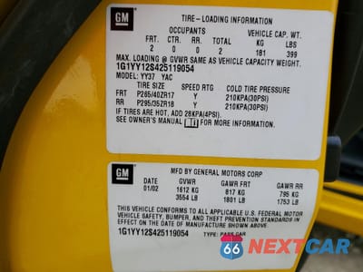 Zdjęcie 12 z 13 samochodu: 2002 CHEVROLET CORVETTE Z06 VIN:1G1YY12S425119054 - miniatura
