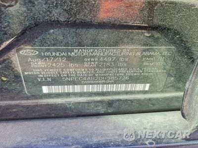Zdjęcie 12 z 13 samochodu: 2013 HYUNDAI SONATA SE VIN:5NPEC4AB2DH585726 - miniatura