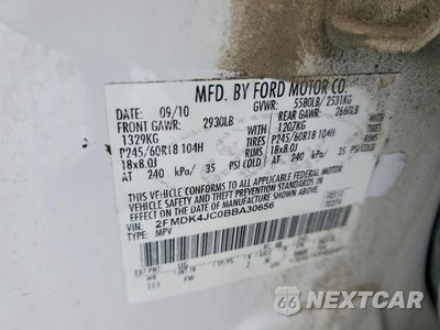 Zdjęcie 14 z 14 samochodu: 2011 FORD EDGE SEL VIN:2FMDK4JC0BBA30656 - miniatura