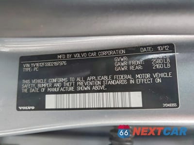 Zdjęcie 12 z 12 samochodu: 2013 VOLVO S60 T5 VIN:YV1612FS9D2197976 - miniatura