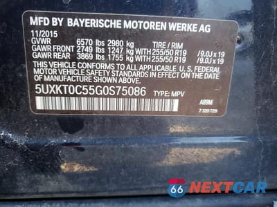 Zdjęcie 13 z 13 samochodu: 2016 BMW X5 XDR40E VIN:5UXKT0C55G0S75086 - miniatura