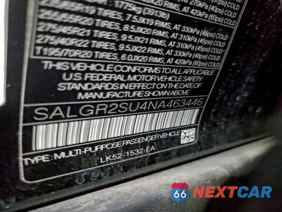 Zdjęcie 12 z 12 samochodu: 2022 LAND ROVER RANGE ROVER VIN:SALGR2SU4NA463446 - miniatura