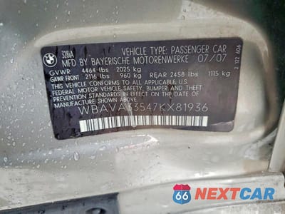 Zdjęcie 13 z 13 samochodu: 2007 BMW 328 I VIN:WBAVA33547KX81936 - miniatura