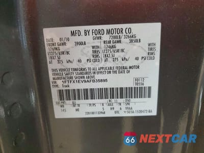 Zdjęcie 12 z 12 samochodu: 2010 FORD F150 SUPER CAB VIN:1FTFX1EV9AFB35895 - miniatura