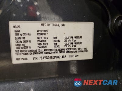 Zdjęcie 12 z 12 samochodu: 2023 TESLA MODEL Y VIN:7SAYGDEE0PF891402 - miniatura