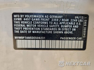 Zdjęcie 13 z 15 samochodu: 2013 VOLKSWAGEN CC SPORT VIN:WVWBP7AN5DE506231 - miniatura