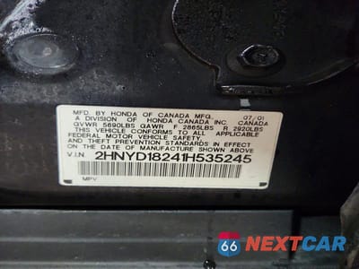 Zdjęcie 13 z 13 samochodu: 2001 ACURA MDX VIN:2HNYD18241H535245 - miniatura