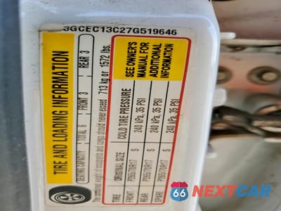 Zdjęcie 12 z 13 samochodu: 2007 CHEVROLET SILVERADO C1500 CREW CAB VIN:3GCEC13C27G519646 - miniatura