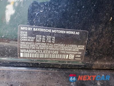 Zdjęcie 12 z 12 samochodu: 2018 BMW 330 I VIN:WBA8B9C53JEE81049 - miniatura