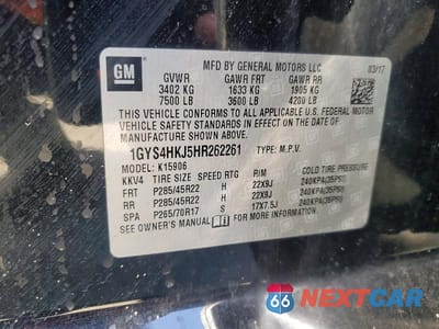 Zdjęcie 13 z 13 samochodu: 2017 CADILLAC ESCALADE ESV LUXURY VIN:1GYS4HKJ5HR262261 - miniatura